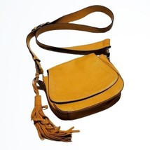 Vince Camuto Caramel Tal Crossbody Leather Saddle Purse w Horseshoe Hard... - £111.37 GBP