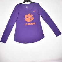 Nike Clemson Tigers Women&#39;s Small Athletic Cut Purple Long Sleeved Tee Shirt - £13.66 GBP