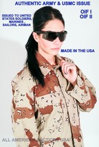 Vintage Small Reg 50/50 Cotton Nylon Blend Chocolate Chip Combat Jacket Blouse - $29.89