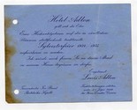 Hotel Adlon Berlin Germany 1934 - 1935 New Years Eve Invitation Announce... - $44.55