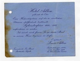 Hotel Adlon Berlin Germany 1934 - 1935 New Years Eve Invitation Announcement - £34.95 GBP