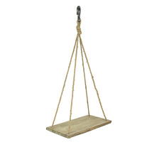 Primitive Country Wooden Plank and Jute Rope Hanging Plant Stand - $39.59