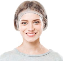 White Nylon Hair Nets 28&quot; 100ct Disposable Hairnets Caps w/ Elastic Edge Mesh - £24.89 GBP
