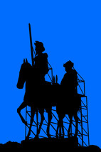 18x24&quot;Decoration Poster.Interior design art.Sancho and Don Quixote.Blue.6295 - £16.61 GBP