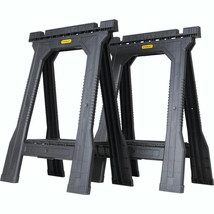 Folding Sawhorse 800 Lbs Load V-grove Light Weight 22 in. Tool Tray (2-Pack) New - £73.19 GBP