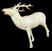 Vintage Celluloid Deer Occupied Japan 4&quot; White Christmas Figurine - €13,71 EUR