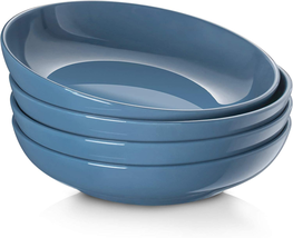 Ceramic Large Pasta Bowls, Salad ,Serving Set of 4 Microwave and Dishwasher Safe - £31.64 GBP+