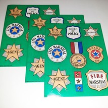 Vintage American Greetings Stickers x3 Sheets Badges Police Fire Agent S... - £5.43 GBP