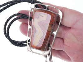 Vintage Southwestern Sterling Agate bolo - £154.79 GBP