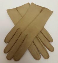 Deerskin Trading Post Genuine Deerskin Gloves Beige Women&#39;s Size 7 - £39.52 GBP
