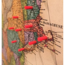 Map Magnets - 40 Magnetic Push Pins In Red - Tiny Colorful Map Magnets P... - $23.99