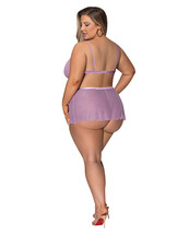 Girl Next Door Strappy Bralette w/Flirty Thong Skirt Lilac 2XL - £38.11 GBP