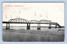 High Bridge Over Mississippi River Muscatine Iowa IA 1910 DB Postcard P7 - £8.66 GBP