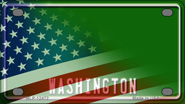 Washington Half American Flag Novelty Mini Metal License Plate Tag - £11.72 GBP