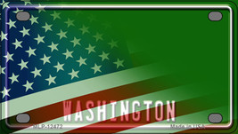 Washington Half American Flag Novelty Mini Metal License Plate Tag - £11.23 GBP