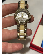 Womens Style &amp; Co Watch 32mm Crystal Bezel Gold Tone And Ivory  Ceramic ... - $209.88 MXN