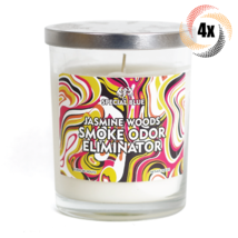 4x Candles Special Blue Jasmine Woods Smoke Odor Eliminator Candle | 14.8oz - £38.56 GBP
