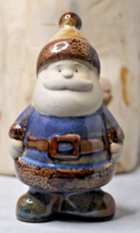 Christmas Santa Ceramic Figurine 4.5” Decoration Pottery Brown Country W... - £6.77 GBP