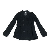 Obey Black Button Up Dress Jacket Size Medium 6 Double Breasted Large Bu... - $24.29