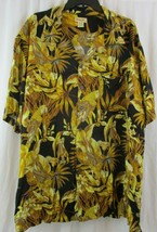 Panama Jack Hawaiian Shirt XXL Gold Bird Beer Flower Aloha Surf Hawaii 2XL - $17.32
