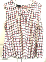 Talbots 2X Domino Sleeveless Womens Shirt Top Blouse - $14.85