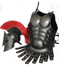 Gladiator Roman Style Helmet Armor with Spikes Costume W/ Muscle Jacket - £183.69 GBP