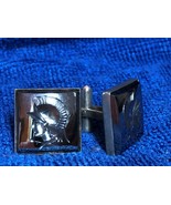 Vintage Cufflinks Hematite Roman Soldier Intaglio marked 975 possibly st... - £37.11 GBP