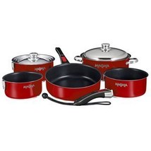 Magma A10-366MR-2-IND Nesting 10-Piece Induction Compatible Cookware - Red Exter - £314.96 GBP