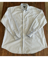 Paul Frederick Dress Shirt Two Ply Cotton Men’s Size 17.5-37 Blue &amp; White - $389.89 MXN