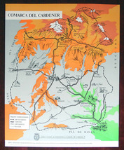 Original Poster Spain Cardener River Catalonia Cesar Torras Map 1922 Cardona - £26.30 GBP