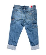 Tommy Hilfiger Copain Boyfriend Capri Cargo Jeans Size 8 Light Wash Logo... - $24.94