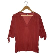 Lucky Brand Top Womens M V Neck Striped Sheer Tie Half Sleeve Lightweigh... - €17,31 EUR