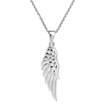 Enchanting Single Angel Wing .925 Sterling Silver Necklace - £22.94 GBP