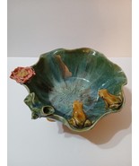 vintage majolica frog Pond Planter  pottery - $4,627.24 MXN