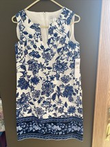 NWT London Times beautiful blue white floral shift dress sz 2 - £37.96 GBP