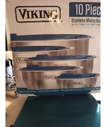 Viking 10-Piece Stainless Steel Mixing, Prep and Serving Bowl Set, Blue - $106.23 CAD