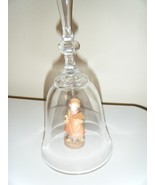 VTG Rare Collectible 24% Lead Crystal Dinner Bell with Wooden Figure 7” #23 - £21.50 GBP