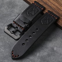 Premium Italian Leather Handmade Watch Strap 22mm Flottiglia Black - £23.03 GBP