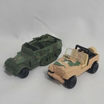 1981 Hot Wheels Tan Camouflage Military Jeep/ &amp; Green Gun Bucket Matchin... - £14.18 GBP