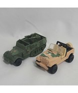 1981 Hot Wheels Tan Camouflage Military Jeep/ &amp; Green Gun Bucket Matchin... - $24.60 CAD