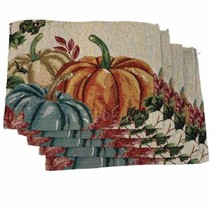 Set Of 5 Fall Tapestry Harvest Placements Season Pumpkin Thanksgiving Autumn - £15.50 GBP