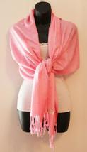 Pink High Quality Pashmina Wool Soft Large Scarf Shawl paisley - £14.87 GBP