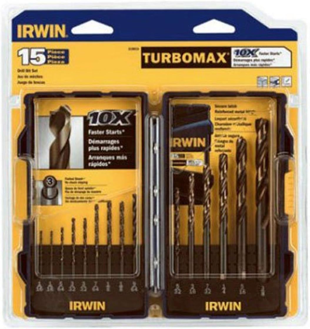 Irwin Industrial Tools 318015 Turbomax Turbo Point Drill Bit Set, 15-Piece - $31.93
