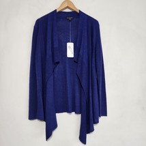 Eileen Fisher Cardigan Open Draped Cascading Blue Cotton Silk Small MSRP 238 - £71.99 GBP