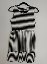 Monteau Los Angeles Black and White Stripe Sleeveless Knit Dress Jr Sz M... - £11.61 GBP
