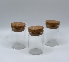 Kate Aspen Set of 12  Count Glass Corked Vials  Jars 6595 Favors Crafts - £7.74 GBP