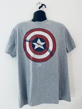 Marvel Comics Men’s Grey Short Sleeve Captain Shield T-Shirt Size 2XL - £6.69 GBP