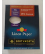 Linen Paper - Southworth 25% Cotton 32 lb. 8-1/2 x 11 White 250/Box Not ... - £11.80 GBP