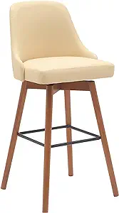 Benjara BM304918 30 in. Sean Parson Style Swivel Barstool Chair Cream Fa... - $533.99
