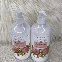 2 NEW Crabtree &amp; Evelyn Rosewater Body Lotion 16.9 oz each - £47.18 GBP